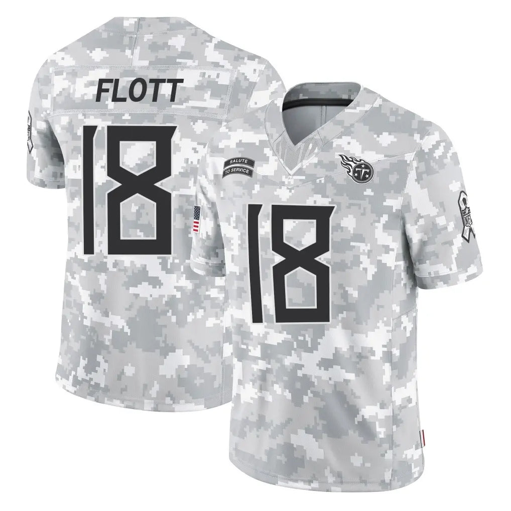 T.Titans #18 Cor'Dale Flott Player Arctic Camo Limited Salute to Service Home Game Odoa Stitched Jerseys