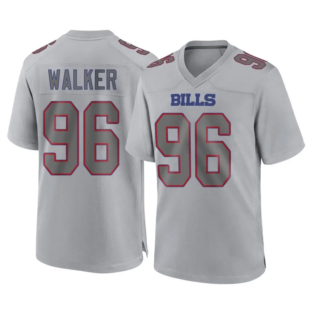 B.Bills #96 Deone Walker Player Gray Home Game Odoa Stitched Jerseys
