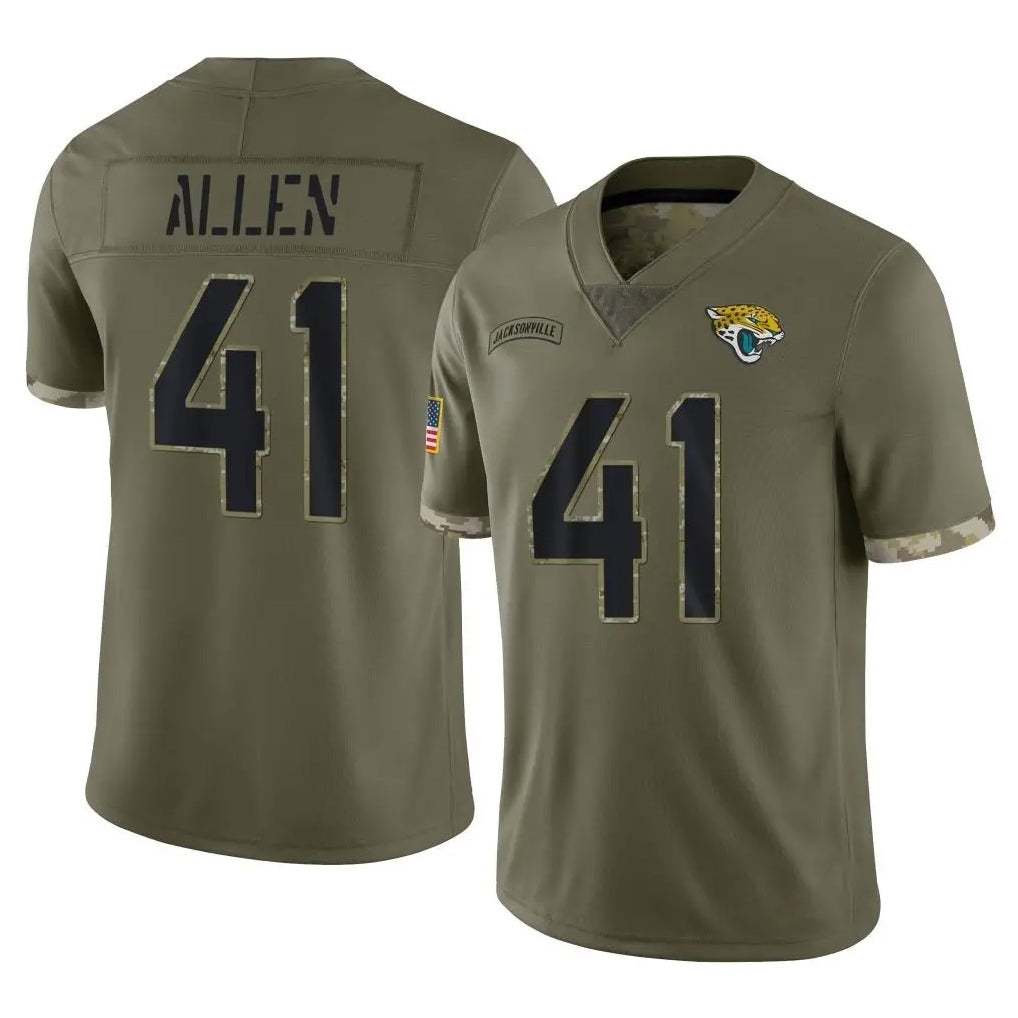 J.Jaguars #41 Josh Hines-Allen Player Olive Salute To Service Limited Odoa Stitched Jerseys