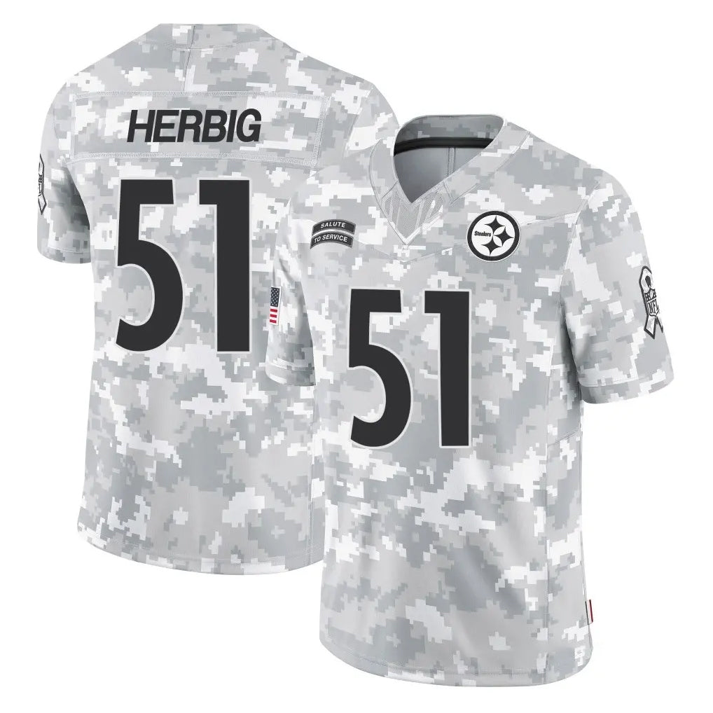P.Steelers #51 Nick Herbig Player Arctic Camo Limited Salute To Service Home Game Odoa Stitched Jerseys