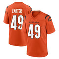 C.Bengals #49 Barrett Carter Player Orange Home Game Odoa Stitched Jerseys