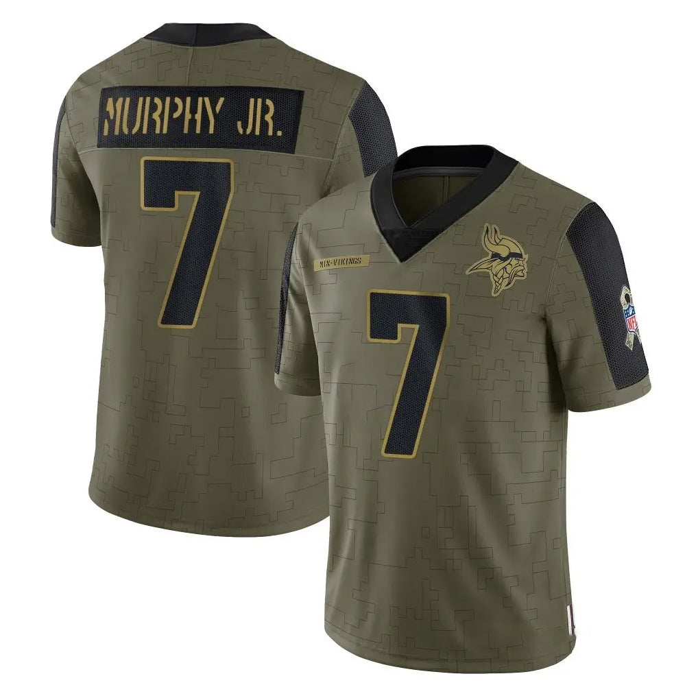 M.Vikings #7 Byron Murphy Jr. Player Olive Salute To Service Limited Game Odoa Stitched Jerseys