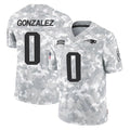 NE.Patriots #0 Christian Gonzalez Player Arctic Camo Salute To Service Limited Game Odoa Stitched Jerseys