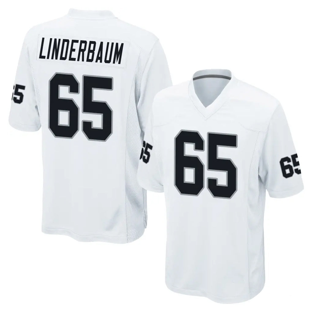 LV.Raiders #65 Tyler Linderbaum Player White Home Game Odoa Stitched Jerseys