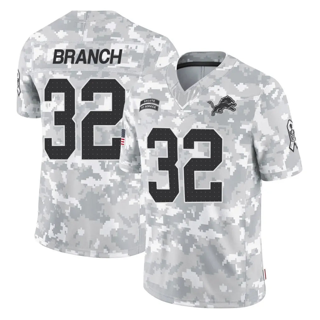 D.Lions #32 Brian Branch Player Arctic Camo Salute To Service Limited Odoa Stitched Jerseys