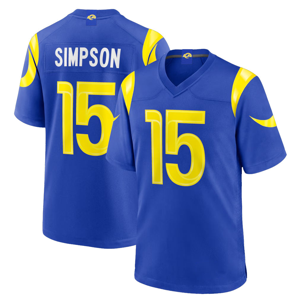 LA.Rams #15 Ty Simpson Player Royal Limited Home Game Odoa Stitched Jerseys