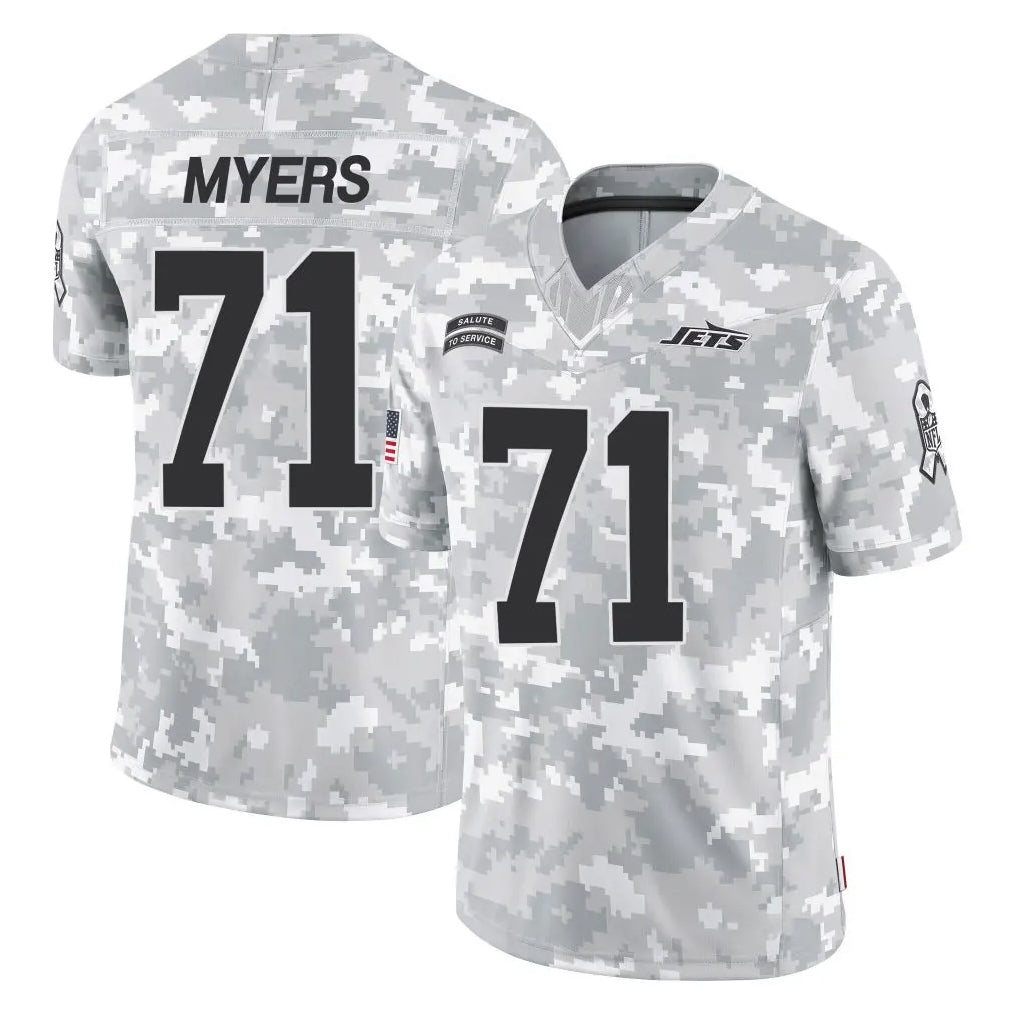 NY.Jets #71 Josh Myers Player Arctic Camo Salute to Service Limited Game Odoa Stitched Jerseys