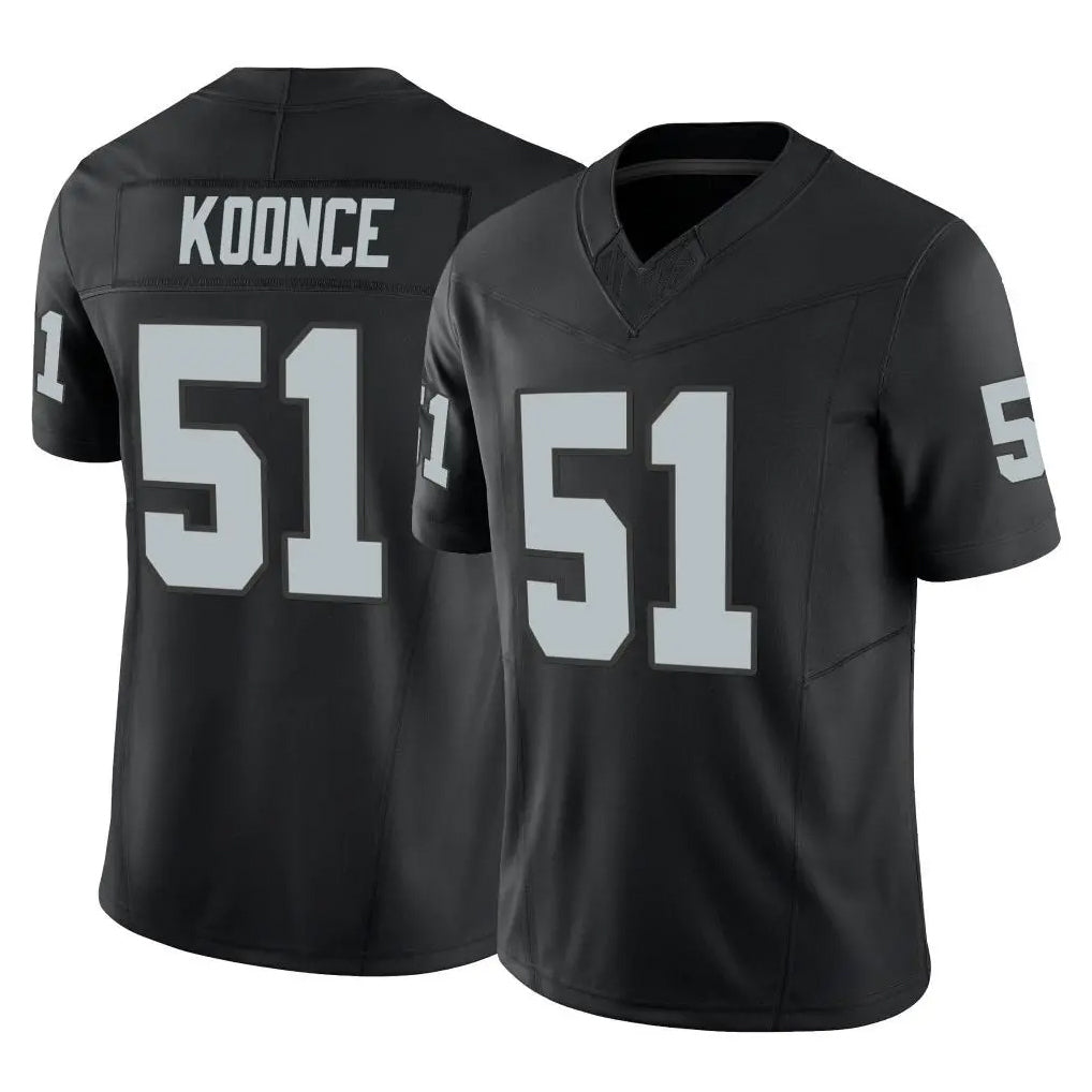 LV.Raiders #51 Malcolm Koonce Player Black Limited Vapor F.U.S.E. Home Game Odoa Stitched Jerseys