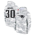 NE.Patriots #30 Jam Miller Player Arctic Camo Salute to Service Pullover Hoodies Limited Game Odoa Stitched Jerseys