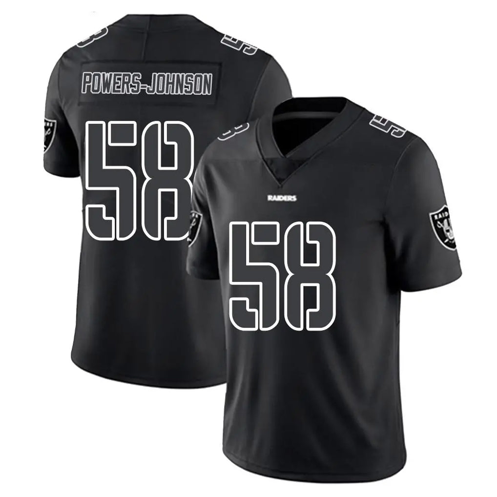 LV.Raiders #58 Jackson Powers-Johnson Player Black Limited Black Impact Home Game Odoa Stitched Jerseys