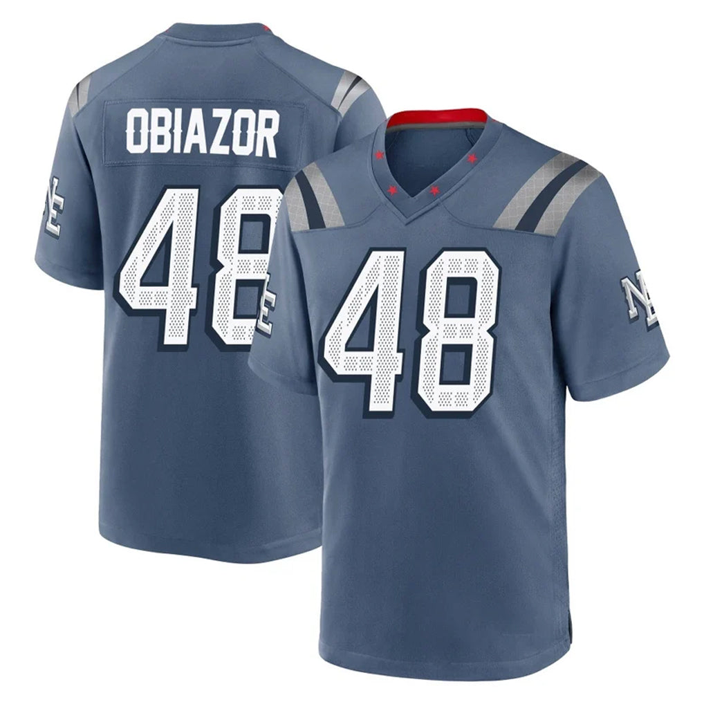 NE.Patriots #48 Namdi Obiazor Player Blue Rivalries Collection Home Game Odoa Stitched Jerseys