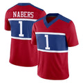 NY.Giants #1 Malik Nabers Player Red Century Vapor F.U.S.E. Home Game Odoa Stitched Jerseys