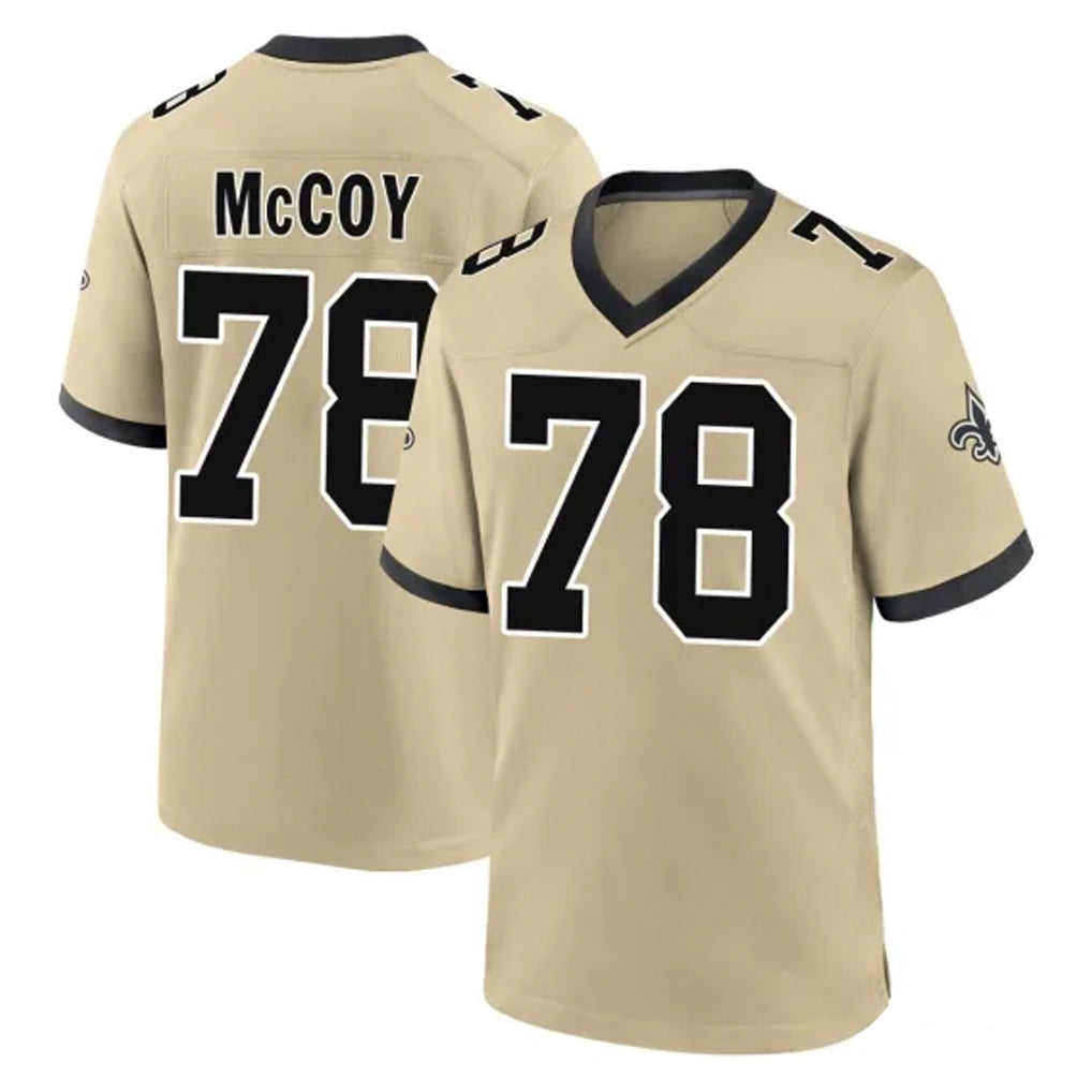 NO.Saints #78 Erik McCoy Player Gold Home Game Odoa Stitched Jerseys