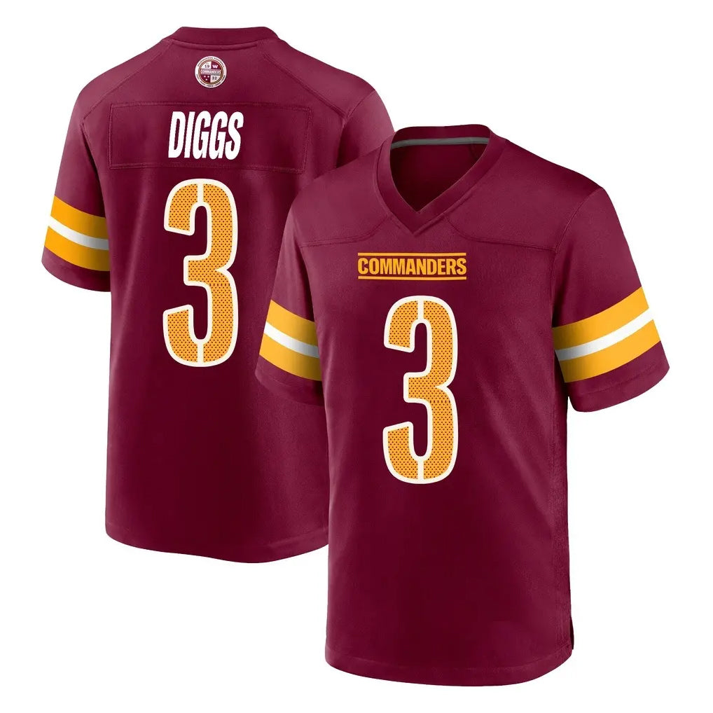 W.Commanders #3 Stefon Diggs Player Burgundy Home Game Odoa Stitched Jerseys
