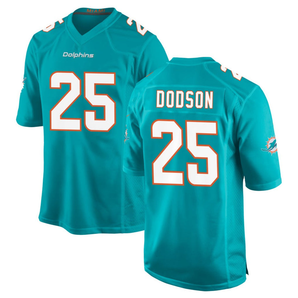 M.Dolphins #25 Tyrel Dodson Player Aqua Home Game Odoa Stitched Jerseys