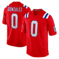 NE.Patriots #0 Christian Gonzalez Player Red Home Game Odoa Stitched Jerseys