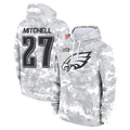 P.Eagles #27 Quinyon Mitchell Player Arctic Camo Salute to Service Pullover Hoodies Limited Game Odoa Stitched Jerseys