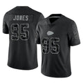 KC.Chiefs #95 Chris Jones Player Black Limited Reflective Game Odoa Stitched Jerseys