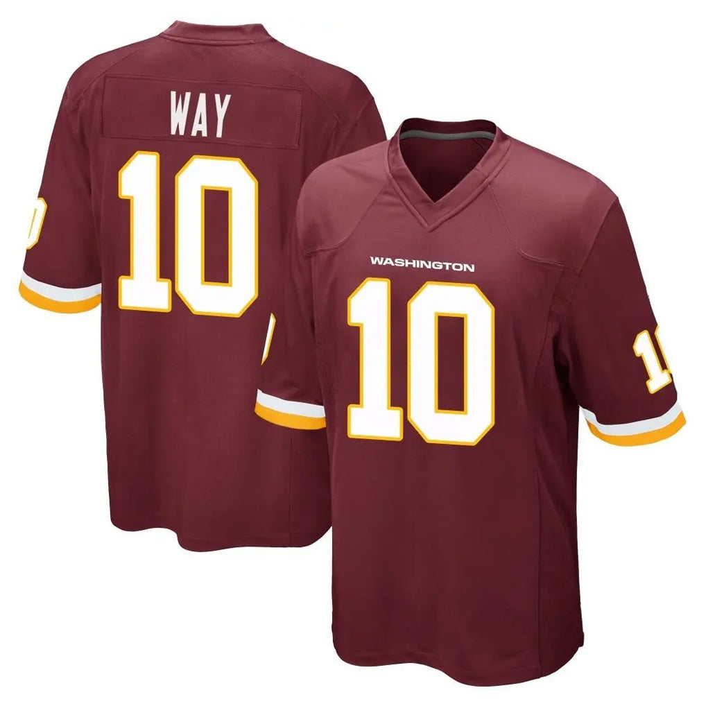 W.Commanders #10 Tress Way Player Burgundy Team Color Home Game Odoa Stitched Jerseys