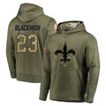 NO.Saints #23 Julian Blackmon Player Olive Salute to Service Pullover Hoodies Home Game Odoa Stitched Jerseys
