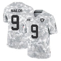 LV.Raiders #9 Jalen Nailor Player Arctic Camo Salute To Service Limited Game Odoa Stitched Jerseys