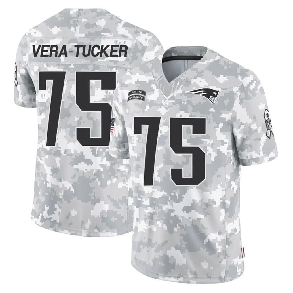 NE.Patriots #75 Alijah Vera-Tucker Player Arctic Camo Salute To Service Limited Game Odoa Stitched Jerseys