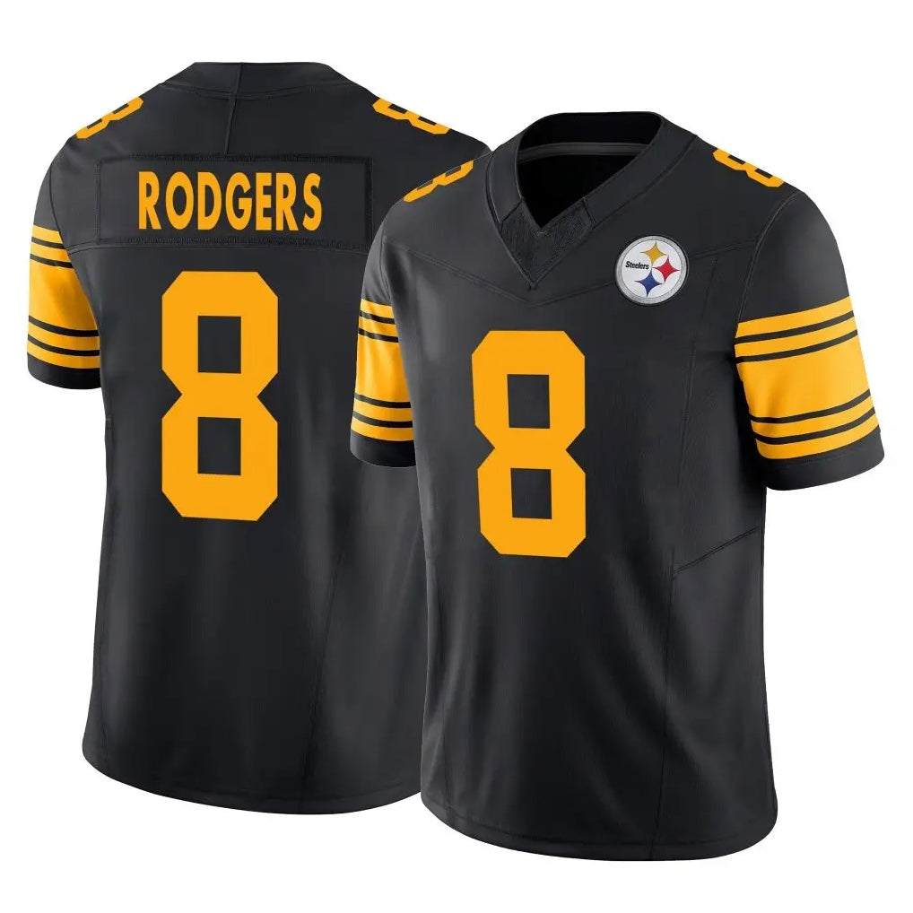 P.Steelers #8 Aaron Rodgers Player Black Limited 2nd Alternate Vapor F.U.S.E. Home Game Odoa Stitched Jerseys