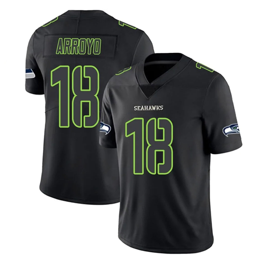 S.Seahawks #18 Elijah Arroyo Player Black Impact Limited Home Game Odoa Stitched Jerseys