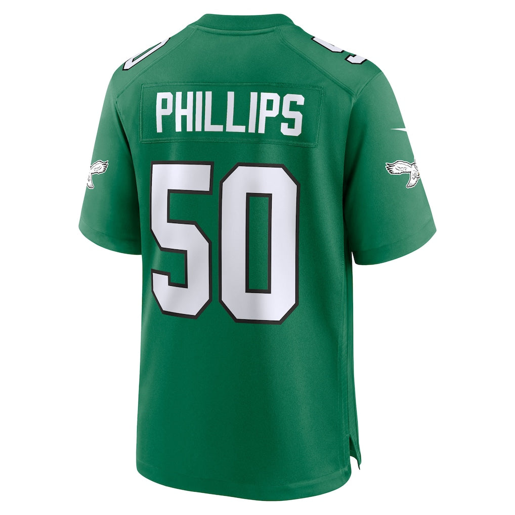 Odoa P.Eagles #50 Jaelan Phillips Kelly Green Alternate 2 Game Jersey