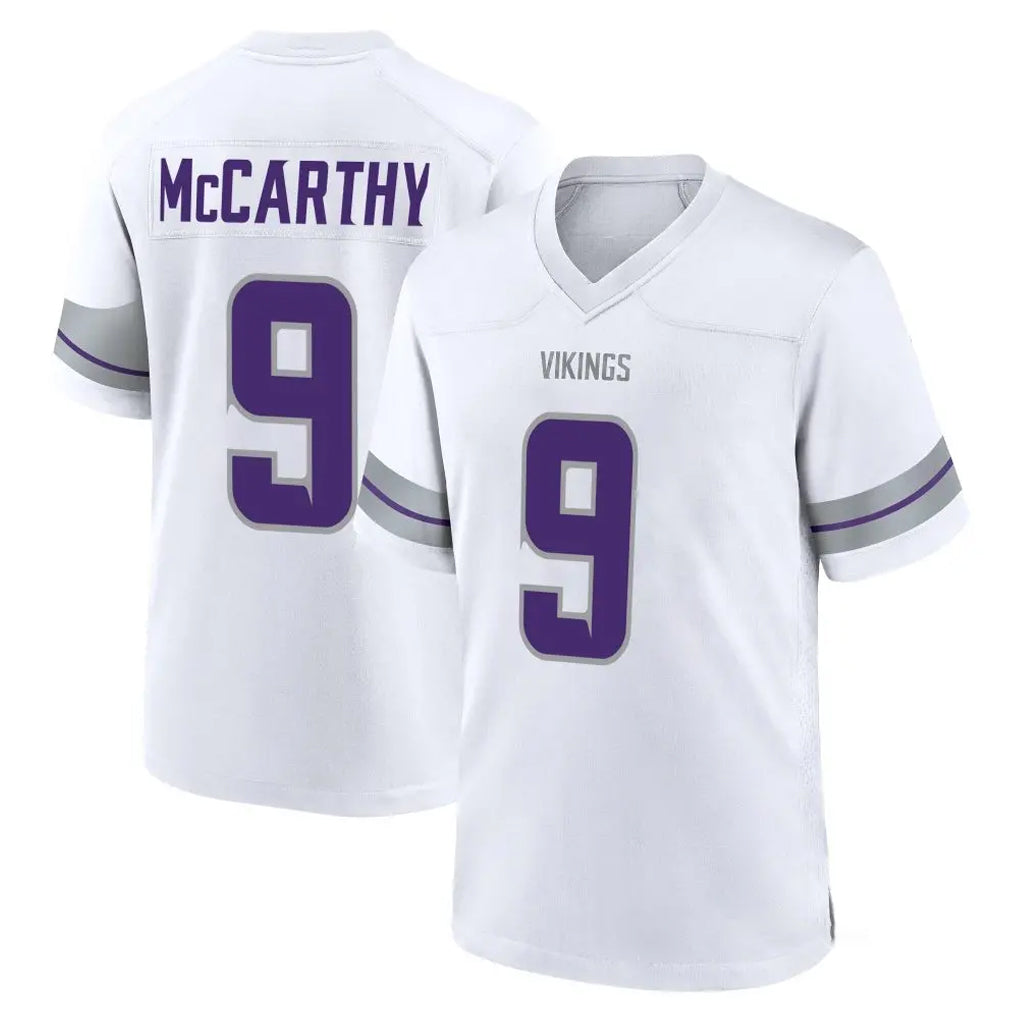 M.Vikings #9 J.J. McCarthy Player White Alternate Home Game Odoa Stitched Jerseys