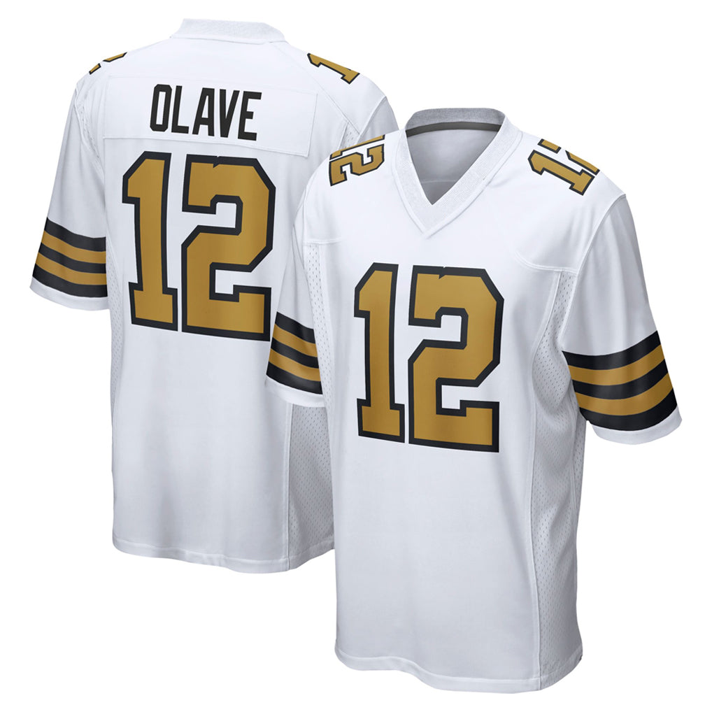 NO.Saints #12 Chris Olave Player White Alternate Home Game Odoa Stitched Jerseys
