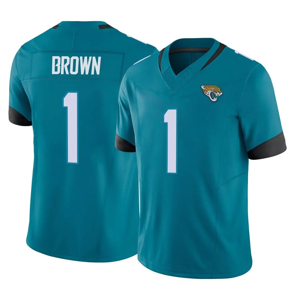 J.Jaguars #1 Montaric Brown Player Teal Vapor F.U.S.E. Limited Home Game Odoa Stitched Jerseys