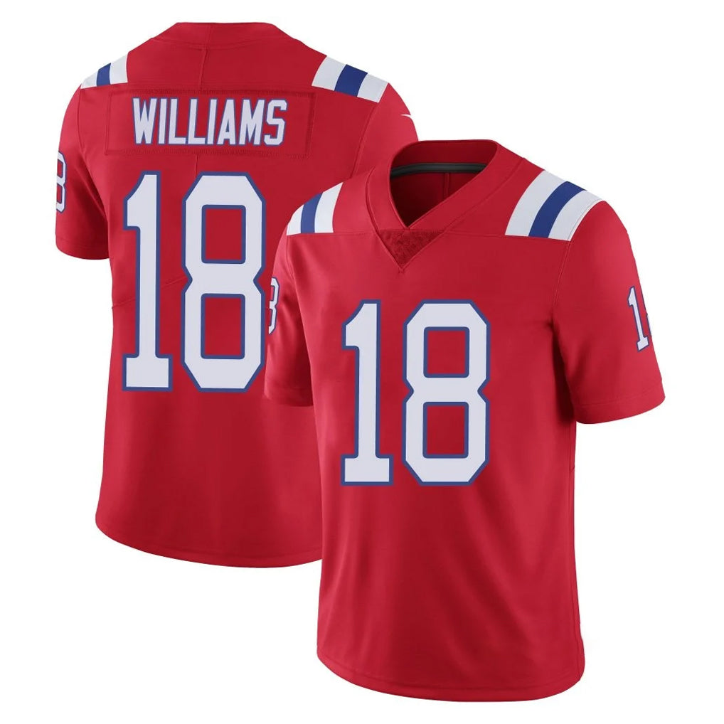 NE.Patriots #18 Kyle Williams Player Red Limited Vapor F.U.S.E. Home Game Odoa Stitched Jerseys
