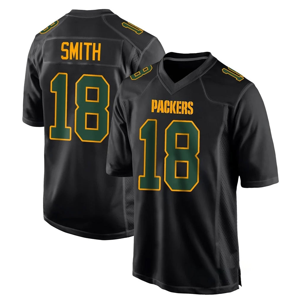 GB.Packers #18 Jonnu Smith Player Black Fashion Home Game Odoa Stitched Jerseys