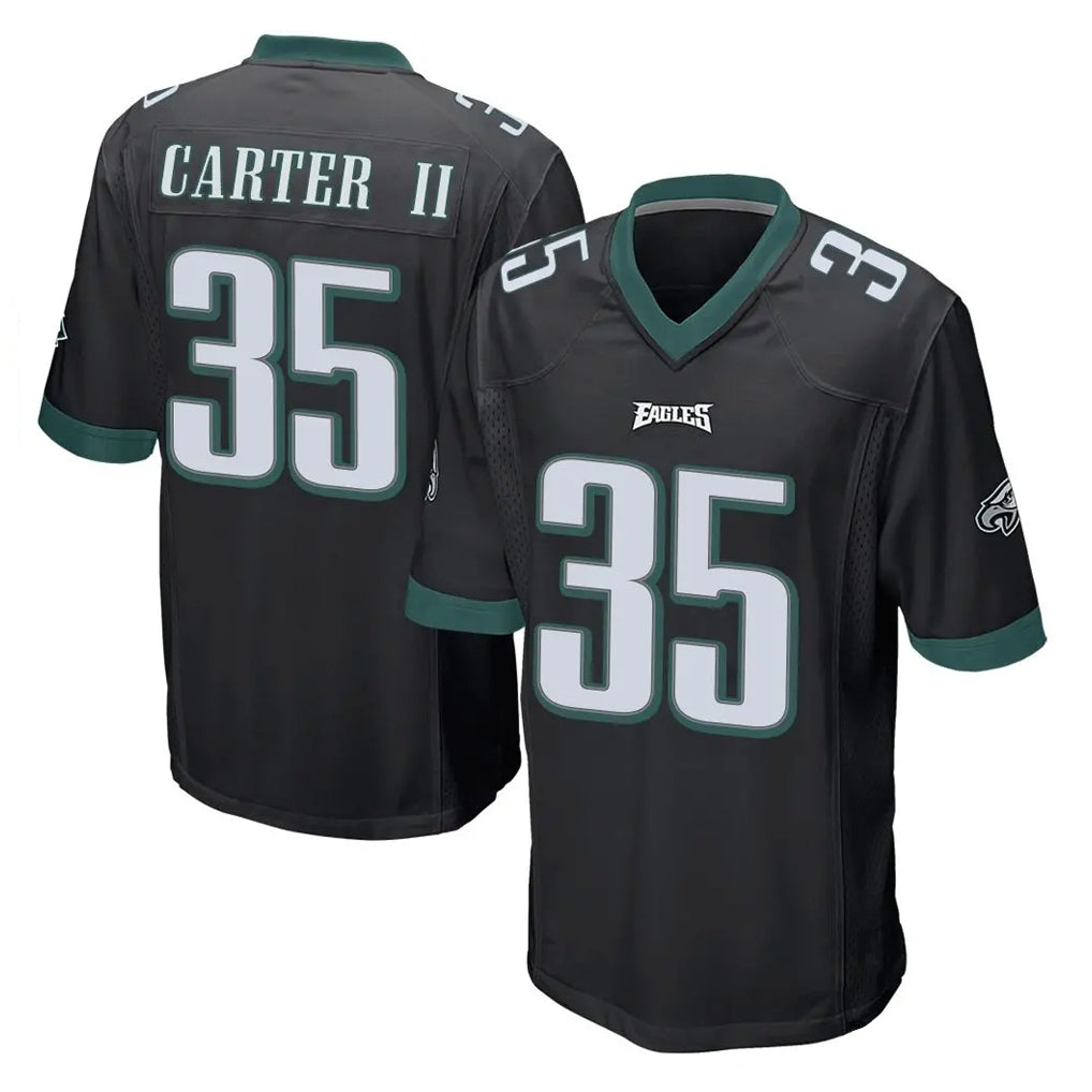 P.Eagles #35 Michael Carter II Player Black Home Game Odoa Stitched Jerseys