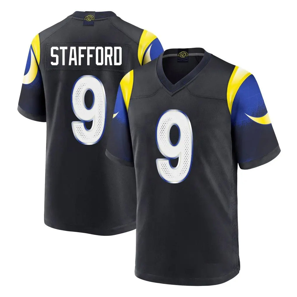 LA.Rams #9 Matthew Stafford Player Black Midnight Rivalries Collection Home Game Odoa Stitched Jerseys