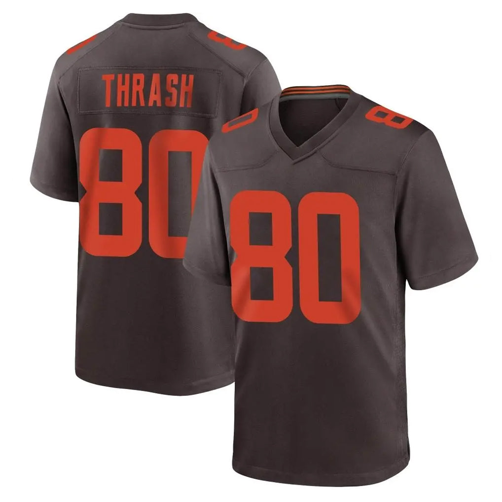 C.Browns #80 Jamari Thrash Player Brown Alternate Home Game Odoa Stitched Jerseys