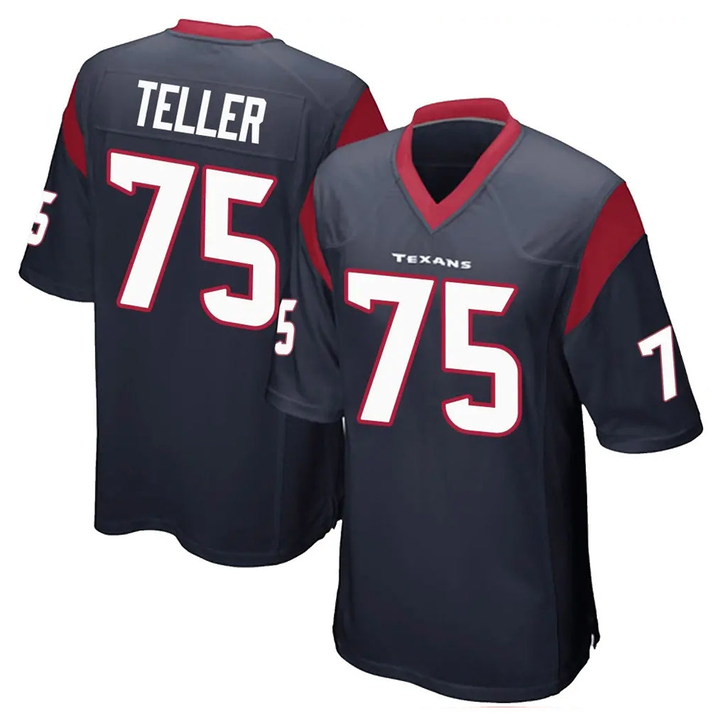 H.Texans #75 Wyatt Teller Player Navy Home Game Odoa Stitched Jerseys