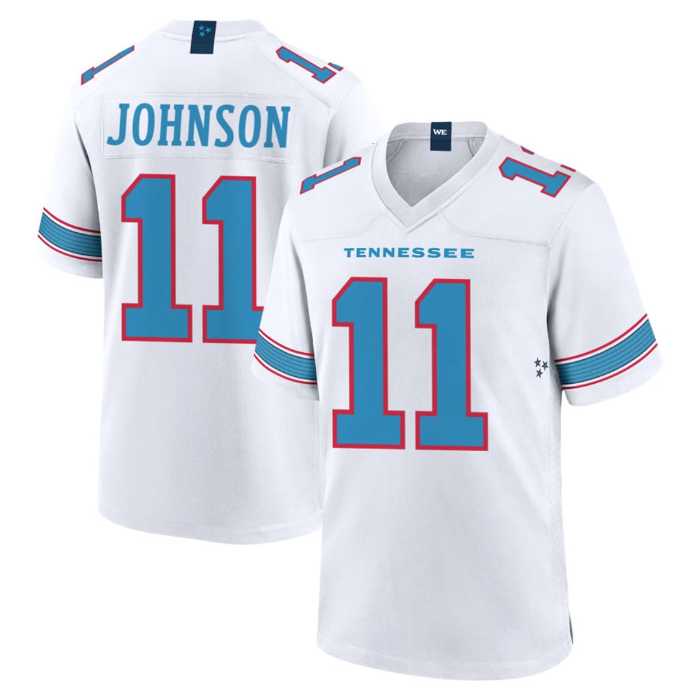 T.Titans #11 Jermaine Johnson II Player White 2026 Game Home Odoa Stitched Jerseys