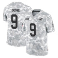 M.Dolphins #9 Joshua Uche Player Arctic Camo Salute To Service Limited Game Odoa Stitched Jerseys