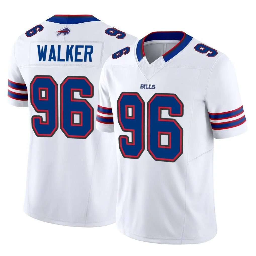 B.Bills #96 Deone Walker Player White Vapor F.U.S.E. Jersey Limited Home Game Odoa Stitched Jerseys