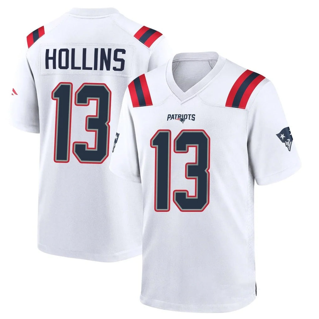 NE.Patriots #13 Mack Hollins Player White Home Game Odoa Stitched Jerseys