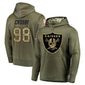 LV.Raiders #98 Maxx Crosby Player Olive Salute to Service Pullover Hoodies Home Game Odoa Stitched Jerseys