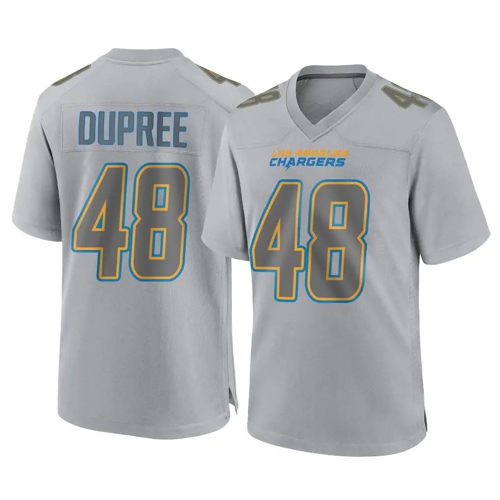 LA.Chargers #48 Bud Dupree Player Gray Atmosphere Fashion Home Game Odoa Stitched Jerseys