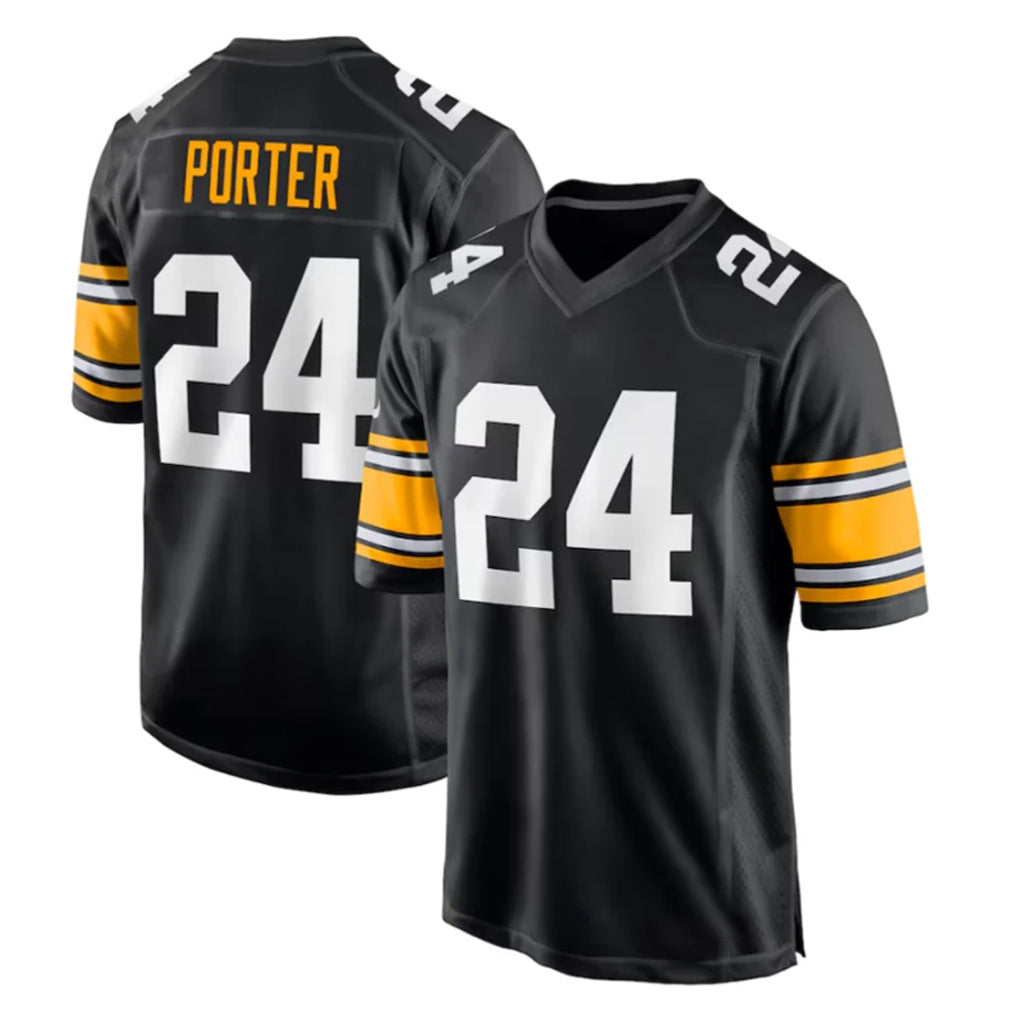 P.Steelers #24 Joey Porter Jr. Player Black Home Game Odoa Stitched Jerseys