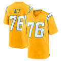 LA.Chargers #76 Joe Alt Player Gold Home Game Odoa Stitched Jerseys
