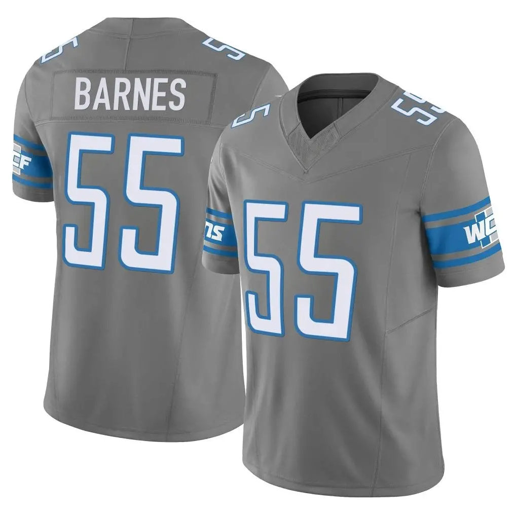 D.Lions #55 Derrick Barnes Player Gray Vapor F.U.S.E. Limited Home Game Odoa Stitched Jerseys