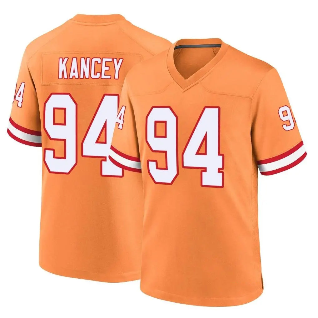 TB.Buccaneers #94 Calijah Kancey Player Orange Throwback Home Game Odoa Stitched Jerseys