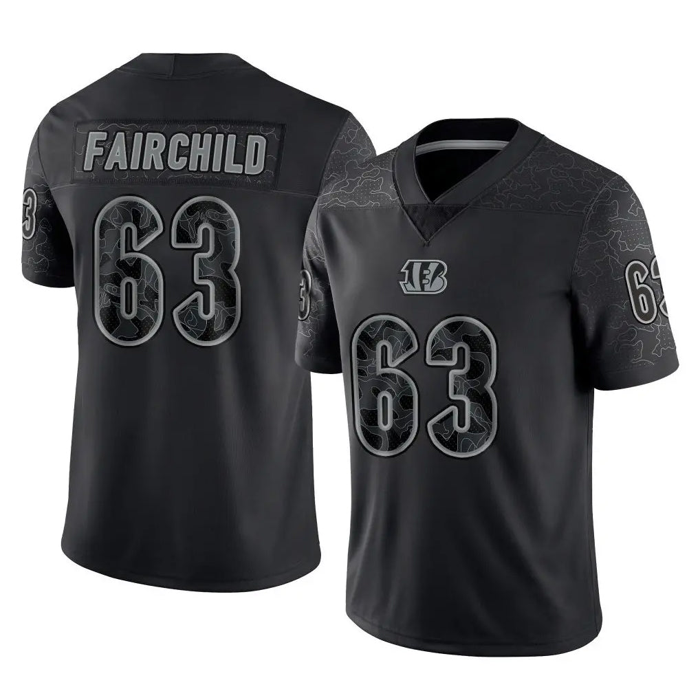 C.Bengals #63 Dylan Fairchild Player Black Reflective Limited Game Odoa Stitched Jerseys