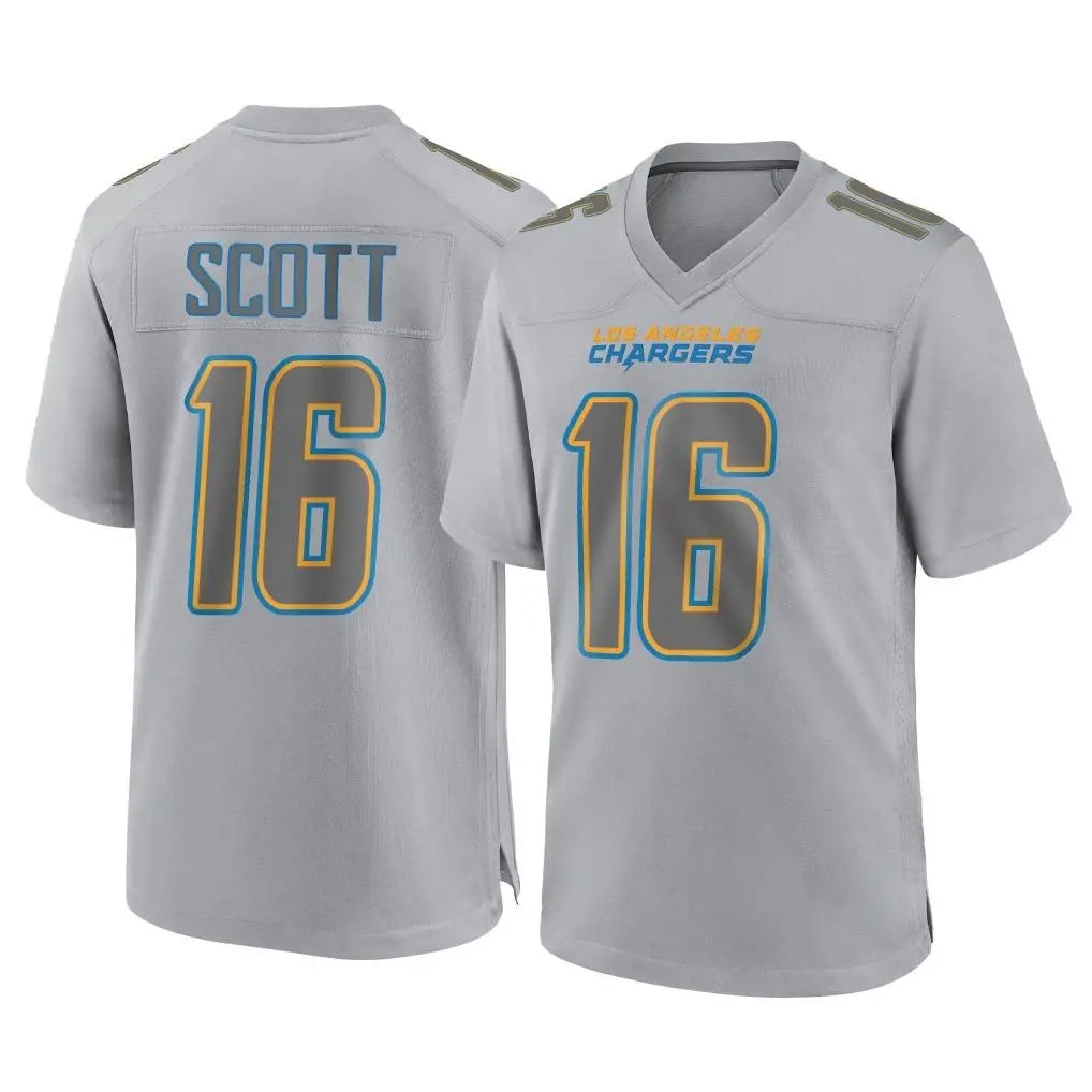 LA.Chargers #16 J.K. Scott Player Gray Atmosphere Fashion Home Game Odoa Stitched Jerseys